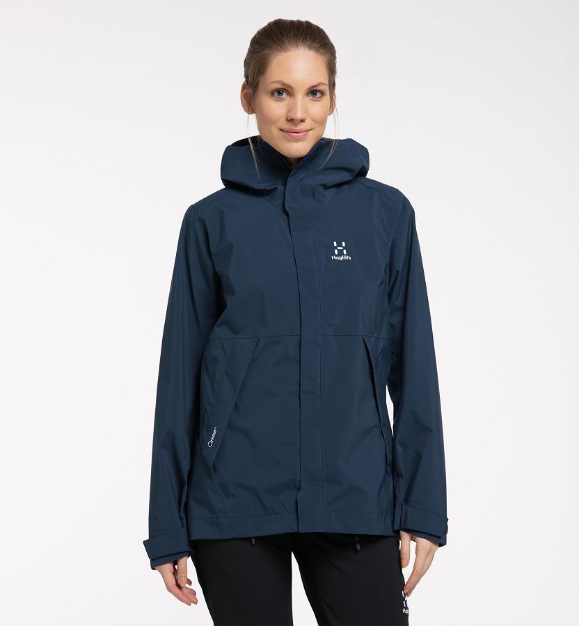 Haglöfs Womens Tjärn Waterproof Jacket Dark Blue New Zealand 21785KPJW